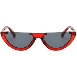 Oval Female Fashion Frame Cat Eyes Shades Sunglasses Integrated UV Glasses - C - C318TS2G80Y $9.39