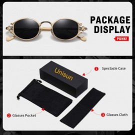 Oval Vintage Steampunk Sunglasses Circle Glasses - 001gold/Black - CO18M3S5LG9 $18.43