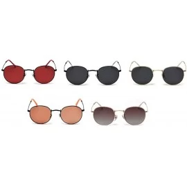 Round Women's Polarized Sunglasses Men Retro Orange Metal Frame Round Sun Glasses Female UV400 - Black With Orange - CU18AQUD...
