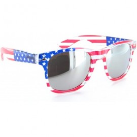 Wayfarer Patriotic American Flag Sunglasses Gift Set (Multi-colored- Mirror & Dark) - CI12H5KMRKZ $12.31