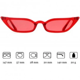 Cat Eye Vintage Retro Cat Eye Sunglasses - Clear Red - CY18A9WGH2Z $11.12