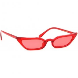 Cat Eye Vintage Retro Cat Eye Sunglasses - Clear Red - CY18A9WGH2Z $11.12