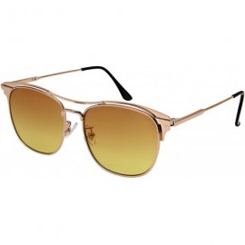 Aviator Double Brow Bar Aviators w/Flat Lens 3128 - Gold - CG185KIEDI6 $9.86