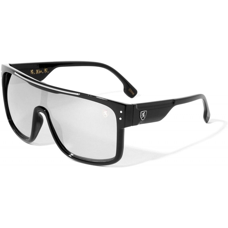 Shield Veer Oversized One Piece Curved Shield Lens Stud Sunglasses - Grey Black - CQ199964Z55 $23.70