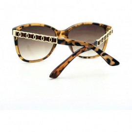 Square Womens Fashion Sunglasses Soft Square Frame Designer Chain Temple - Tortoise - C011X91MDNV $9.93