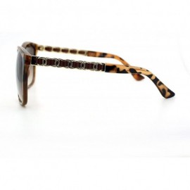 Square Womens Fashion Sunglasses Soft Square Frame Designer Chain Temple - Tortoise - C011X91MDNV $9.93