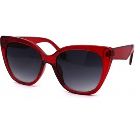 Oversized Womens Oversize Retro Fashion Cat Eye Diva Sunglasses - Red Smoke - C5196ILGGX6 $8.72