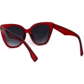 Oversized Womens Oversize Retro Fashion Cat Eye Diva Sunglasses - Red Smoke - C5196ILGGX6 $8.72