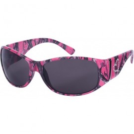 Oval Women Wrap Style Sunglasses Pink Camo Design Sunglasses Purple for Women - Hot Pink - CE126UQS9LV $13.42