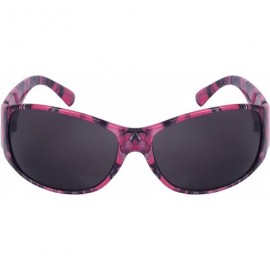 Oval Women Wrap Style Sunglasses Pink Camo Design Sunglasses Purple for Women - Hot Pink - CE126UQS9LV $13.42