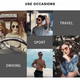 Sport Round Retro Polarized Sunglasses for Men and Women- Vintage Classic Eyewear Style Frame for Driving/Travel/Sport - CU18...