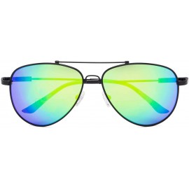 Aviator Bifocal Sunglasses - Polit Style Reading Sunglass with Memory Bridge and Arm - Black Frame Green Mirror - C718EG9IXGU...