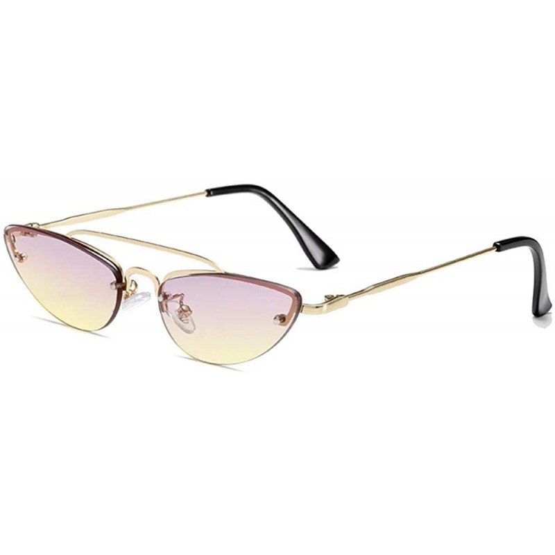 Cat Eye All-match small frame sunglasses cat eye sunglasses - Yellow on Top - CW1999INCZL $20.92