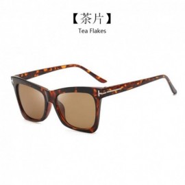 Rectangular Retro UV Protection Sunglasses Men and Women Sunglasses (Tea Tablets) - Tea Tablets - CW190HIKIAG $8.72