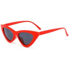 Cat Eye Sunglasses Triangle Vintage Glasses Female - Bblue - CH18SX6Q869 $10.27