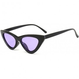 Cat Eye Sunglasses Triangle Vintage Glasses Female - Bblue - CH18SX6Q869 $10.27