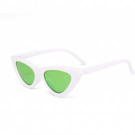 Cat Eye Sunglasses Triangle Vintage Glasses Female - Bblue - CH18SX6Q869 $10.27