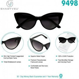 Cat Eye Exaggerated Rockabilly Sunglasses - Black - CX12O5JBSEU $8.37