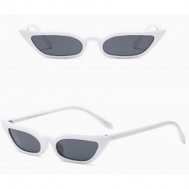 Wrap Unisex Fashion Eyewear Unique Sunglasses Small Frame Vintage Glasses - White - CV1970GZZ5I $7.08