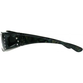 Rectangular Polarized Rhinestone Bling Anti-glare Lens Rectangular Fit Over Sunglasses - Grey - C41878SHKMU $13.38