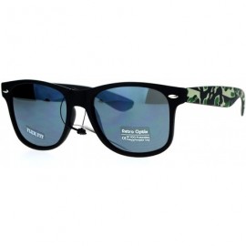 Wayfarer Camo Camouflage Print Sunglasses Classic Square Matted Spring Hinge - Green (Black) - CC1882U9HRH $11.75