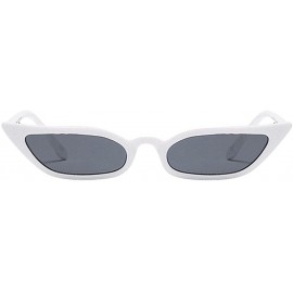 Wrap Unisex Fashion Eyewear Unique Sunglasses Small Frame Vintage Glasses - White - CV1970GZZ5I $7.08