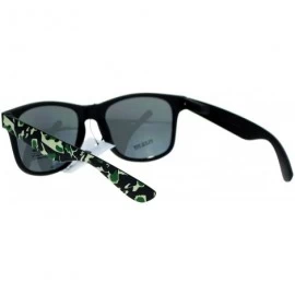 Wayfarer Camo Camouflage Print Sunglasses Classic Square Matted Spring Hinge - Green (Black) - CC1882U9HRH $11.75