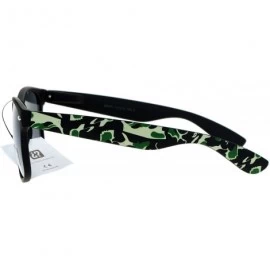 Wayfarer Camo Camouflage Print Sunglasses Classic Square Matted Spring Hinge - Green (Black) - CC1882U9HRH $11.75