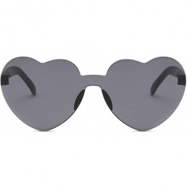 Oversized Love Heart Lens Sunglasses Women Transparent Plastic Glasses Style Sun Glasses Female - Double Gray - CD18W0H7WWC $...