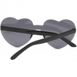 Oversized Love Heart Lens Sunglasses Women Transparent Plastic Glasses Style Sun Glasses Female - Double Gray - CD18W0H7WWC $...