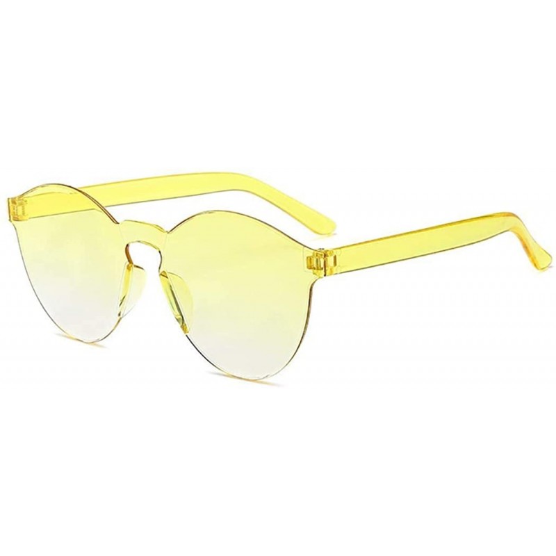 Round Unisex Fashion Candy Colors Round Outdoor Sunglasses Sunglasses - Yellow - CT199L9498I $17.47