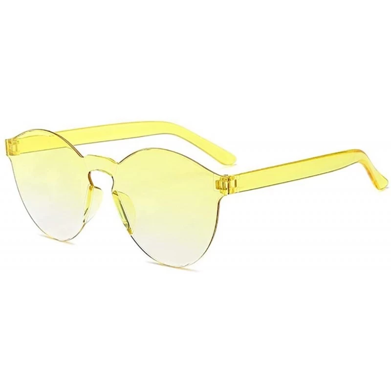 Round Unisex Fashion Candy Colors Round Outdoor Sunglasses Sunglasses - Yellow - CT199L9498I $17.47