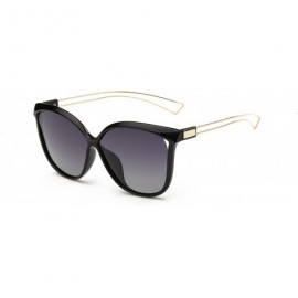 Cat Eye Mirrored Cat Eye Sunglasses Oversized Sunglasses for Women - Black - C018GYKDUA8 $11.90