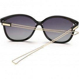 Cat Eye Mirrored Cat Eye Sunglasses Oversized Sunglasses for Women - Black - C018GYKDUA8 $11.90