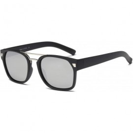 Square Men Brow-Bar Square Shield Sports UV Protection Retro Vintage Sunglasses - Grey - CV18WUC8QHL $19.59