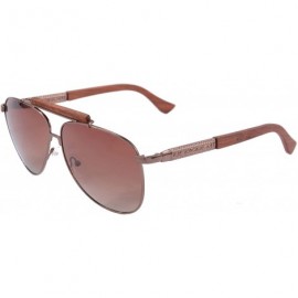 Aviator Men's Polarized Sunglasses Classic UV400 Wood Sun Glasses - Z1565 - Brown/Red Sandal - CM12FZ16U1D $12.34