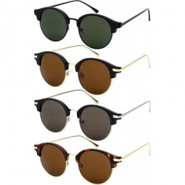 Rimless Round Half Frame Horned Rim Sunglasses 541053-SD - Black - CN12LWVSC3T $8.00