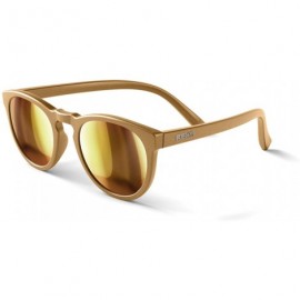 Round Round Polarized Sunglasses- Gold Frame - Gold Mirror Lenses - C812O8W4US6 $14.66