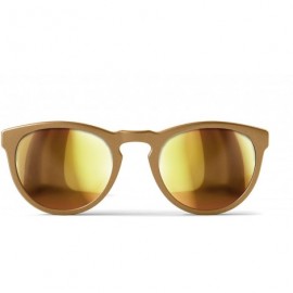 Round Round Polarized Sunglasses- Gold Frame - Gold Mirror Lenses - C812O8W4US6 $14.66