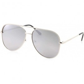 Aviator Classic Metal Frame Pilot Style Sunglasses - Silver - CK18M6C4STQ $9.67