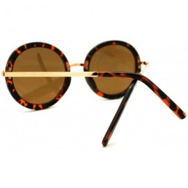 Oval Mirrored Circle Lens Psy Celebrity Gangnam Gentleman Sunglasses - Tortoise Brown - C911GGL35OH $9.00