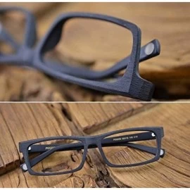 Square Simple Suqare Frame Unisex Glasses Frame8005 - Wooden Black - CM18LD6UQ73 $19.10