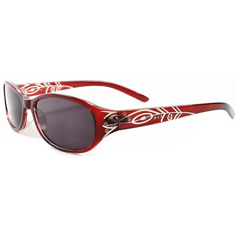 Oval Stylish Womens Rhinestone Tinted Lens 2.00 Reading Sunglasses - CT18NK3KZ3Z $16.53