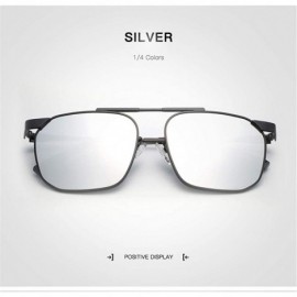 Oversized Fashion Retro Biker Fishing Oversized Polarized Sunglasses for Men and Women 15132 - Silver - CR18ZXCDEKC $14.76