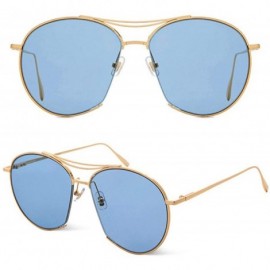 Aviator Sunglasses for Men Women Vintage Aviator Sunglasses Retro Glasses Eyewear Goggles - Bleu - CY18QSNUOUI $10.10