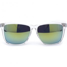 Sport Kush Color Mirror Large Clear Plastic Frame Sport Sunglasses - Yellow - CG12N75COY9 $10.26