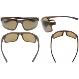 Rimless Polycarbonate Polarized TR90 Unbreakable Sport Sunglasses - Brown/Brown Lens - CT12O5CP24J $15.23