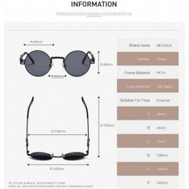 Round Sunglasses Steampunk Style Round Metal Frame Unisex Glasses AE0539 - Silver - C117YALTTCC $9.52