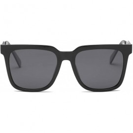 Oversized Unisex Polarized Sunglasses Square UV400 Brand Designer Sun glasses - Black - CU18H8GUL55 $15.50