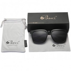 Oversized Unisex Polarized Sunglasses Square UV400 Brand Designer Sun glasses - Black - CU18H8GUL55 $15.50